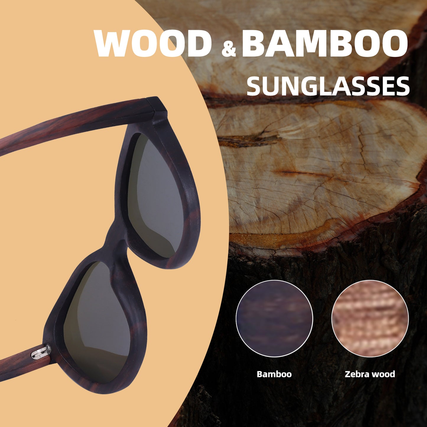 Gafas de Sol de Bambú Anti Luz – Unisex